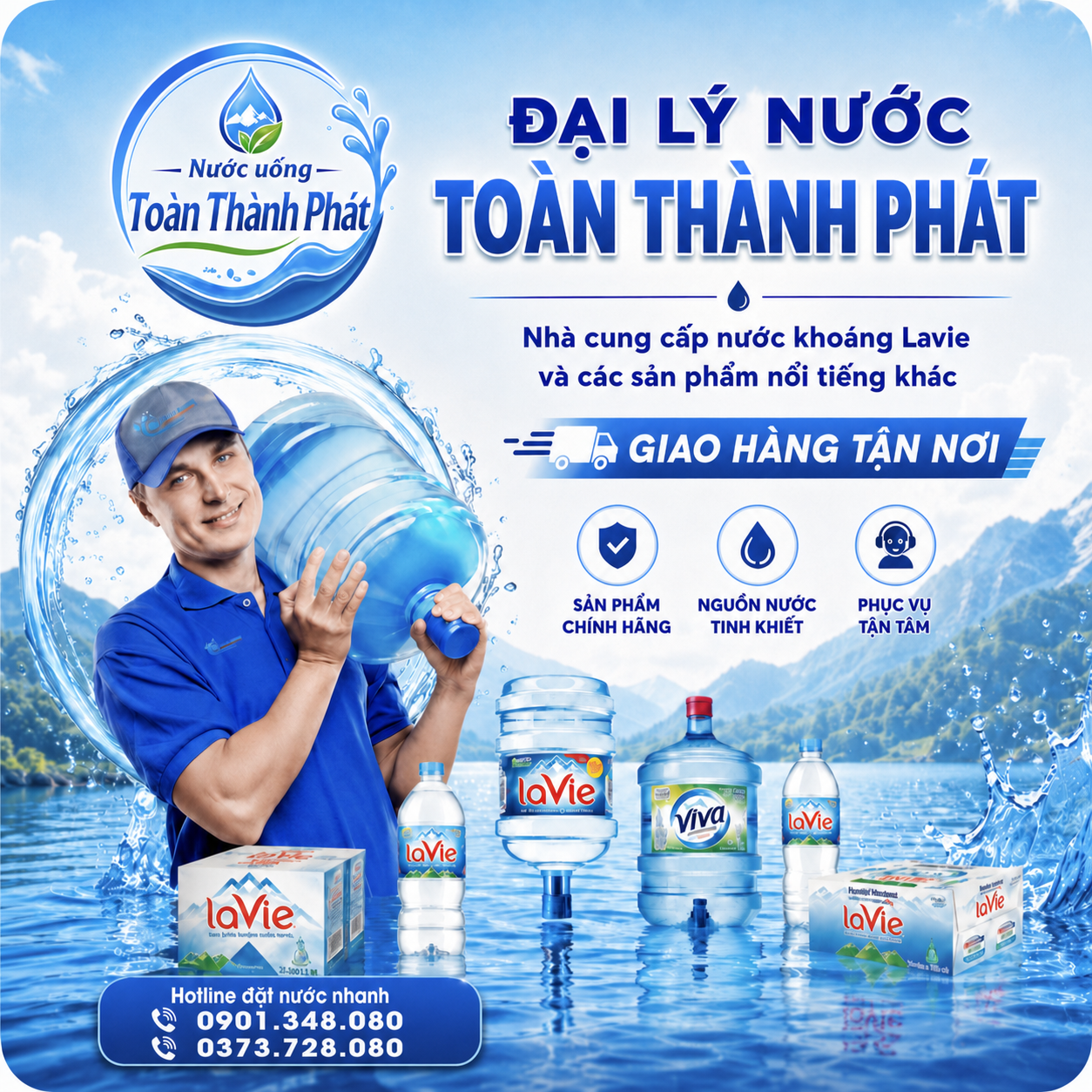Đại lý nước uống Toàn Thành Phát - Hotline 0901 348 080 và 0373 728 080